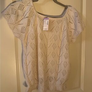 Evsie Cream Knit Girl's Top